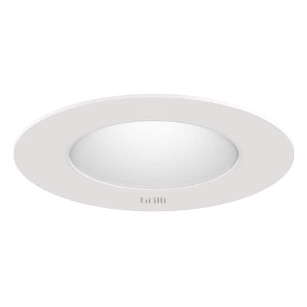 Brilli Wellness Lighting 5 in.-6 in. Circadian Canless 2200-5000K New Construction or Remodel Integrated LED Recessed Light Kit with White Trim