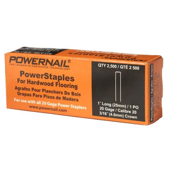 POWERNAIL 1 in. x 20-Gauge Hardwood Flooring PowerStaples (2,500-Count)