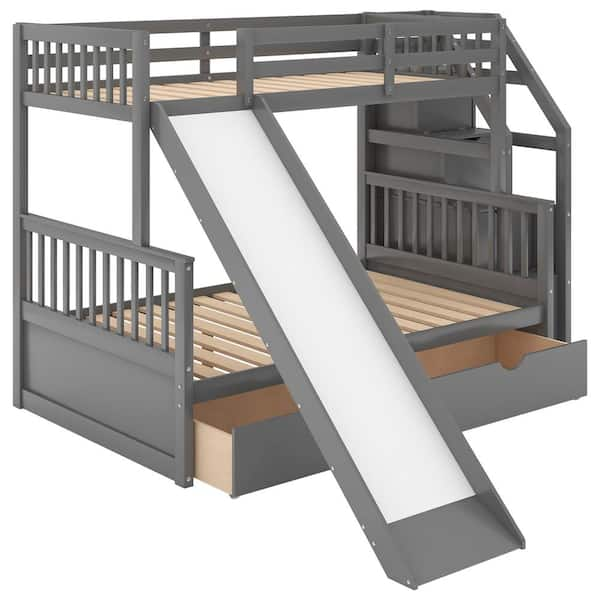 Harper Orchard Moodus Twin Over Twin Wood Bunk Bed with Tent,Ladder And  Slats