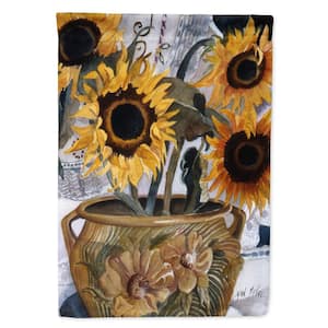 28 in. x 40 in. Polyester Pot of Sunflowers Flag Canvas House Size 2-Sided Heavyweight