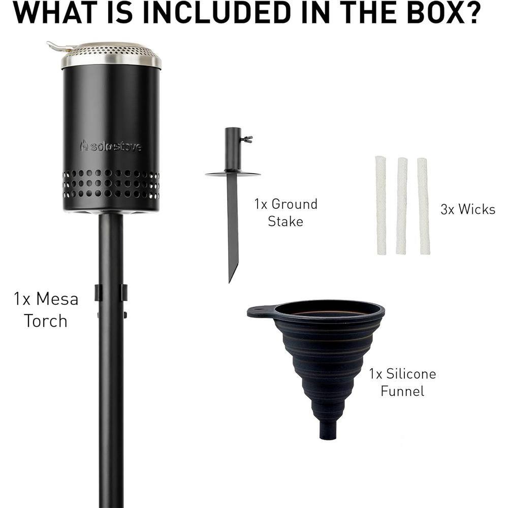 Black Cold-Rolled Steel Adjustable Outdoor Torch