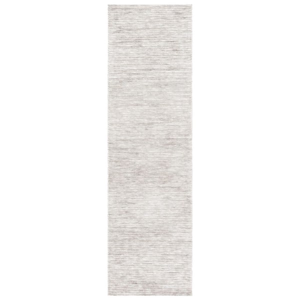 SAFAVIEH Audrey 2 ft. x 8 ft. Light Gray/Ivory Parallel Striped Runner Rug