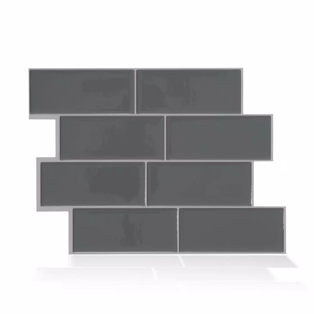 Reviews For Smart Tiles Metro Grigio Grey 11 56 In W X 8 38 H L And Stick Self Adhesive Decorative Mosaic Wall Tile Backsplash Sm1064 1 The Home Depot - Stick And Go Self Adhesive Wall Tiles Review