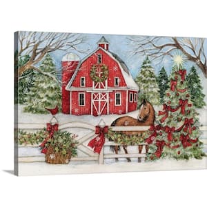 "Winter Barn with Horse" by Susan Winget Canvas Wall Art