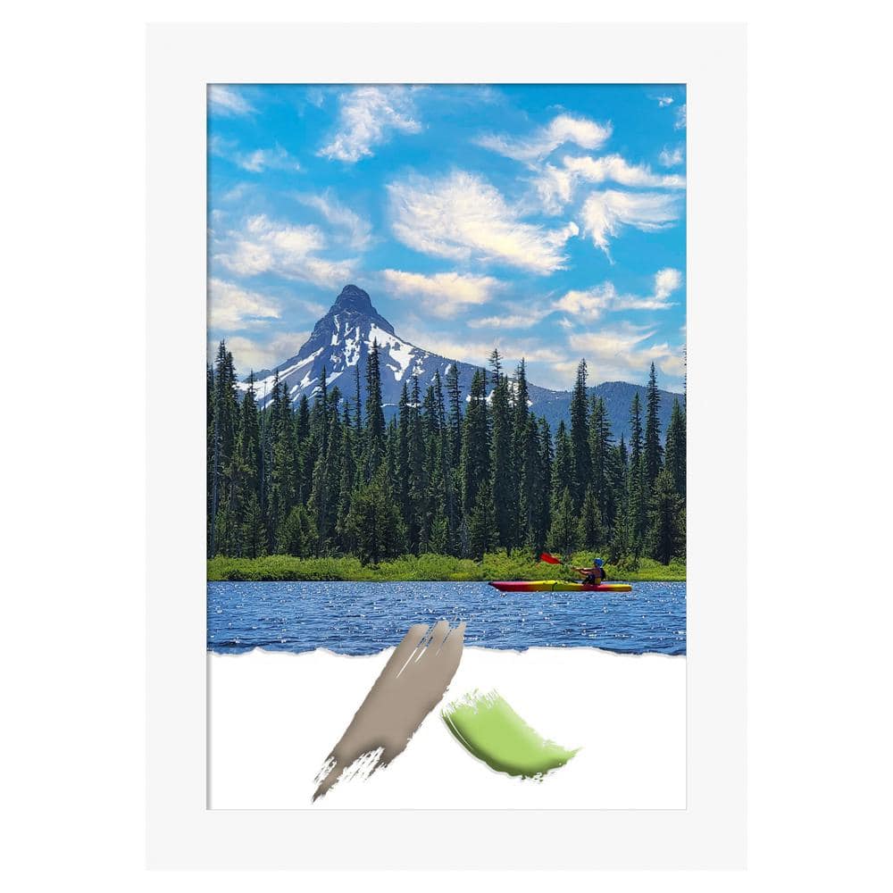 Basic White Wood Wall Picture Frame 24x36 Inches