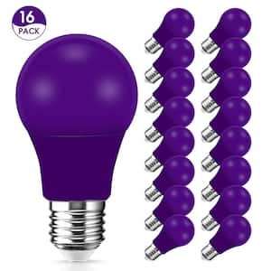 60-Watt Equivalent A19 9-Watt Non-Dimmable E26 Base LED Light Bulb Purple (6-Pack)