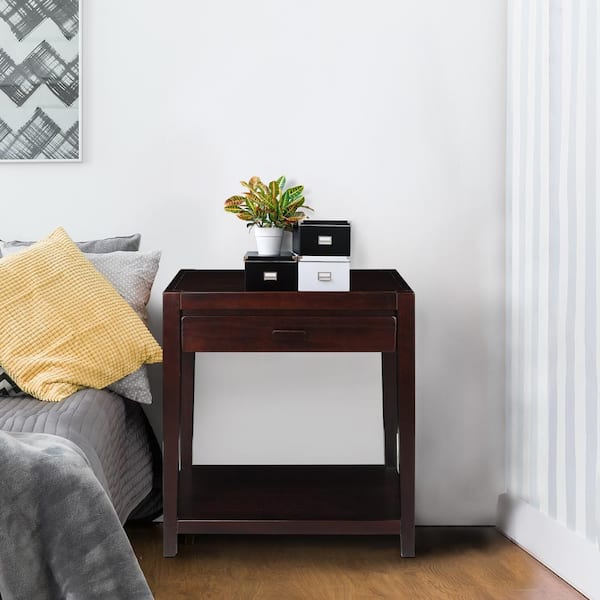 Casual Home Notre Dame Espresso Nightstand with USB Port