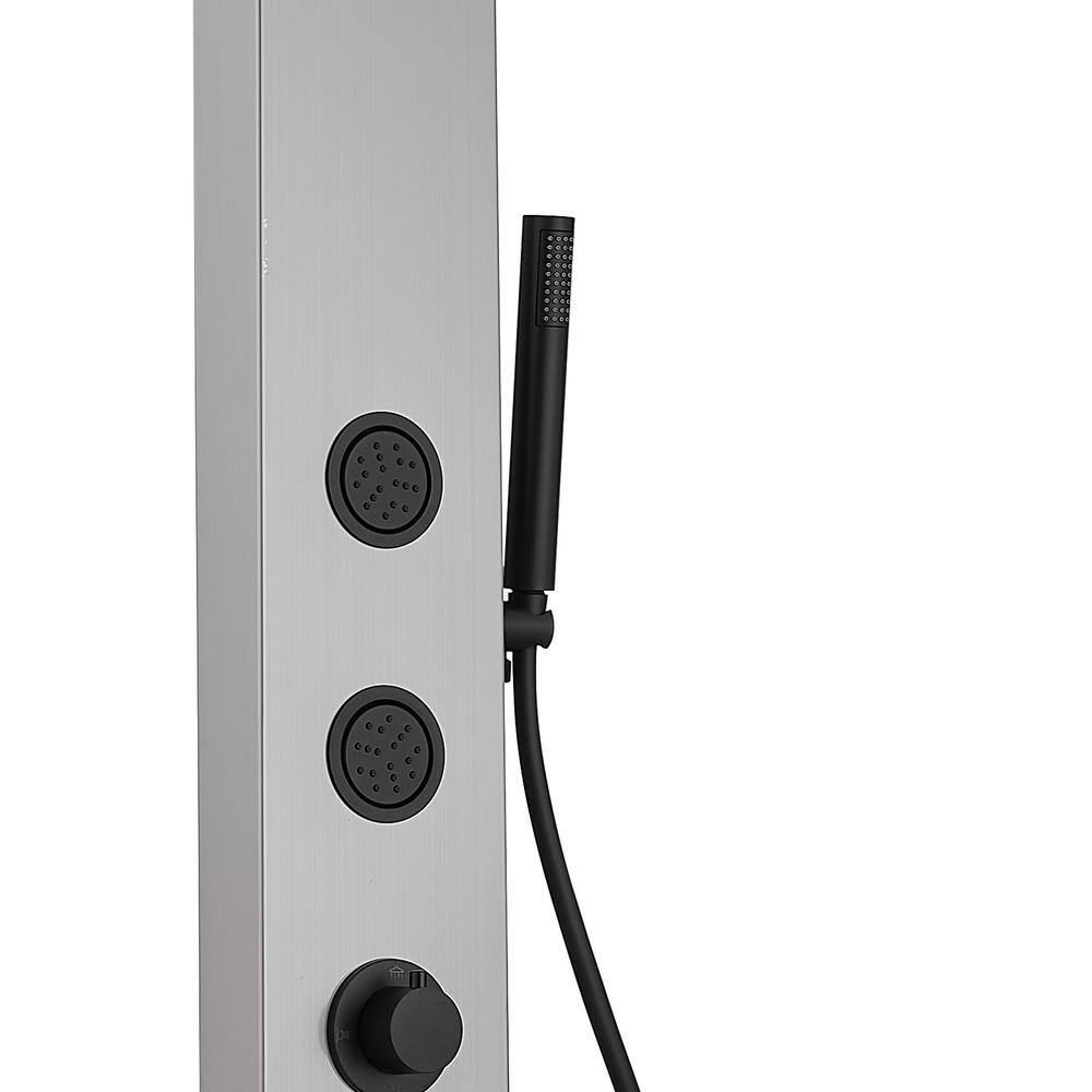 Black Nickel Multi-Function Shower Panel with Body Jets