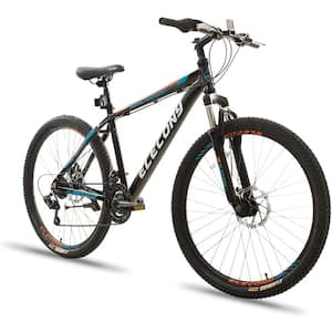 26 in. Aluminum Adult Mountain Bike with 21 Speed Black White
