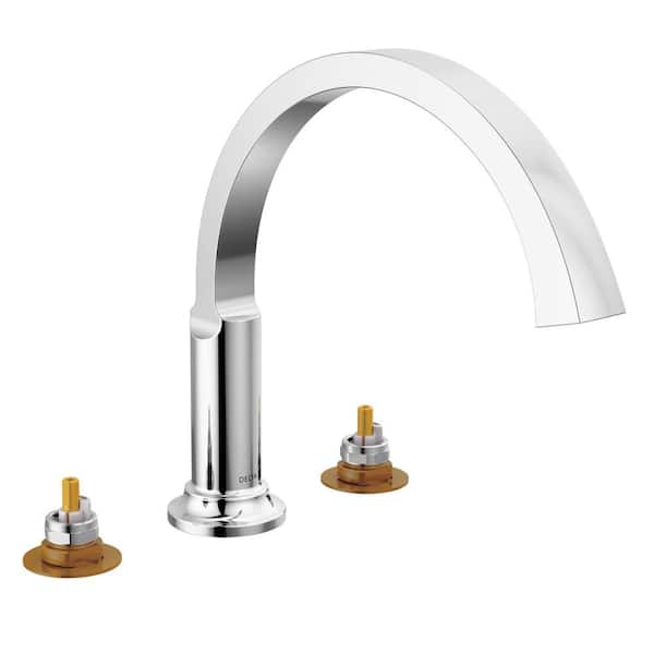 Delta Tetra 2-Handle Roman Tub Faucet Trim Kit in Lumicoat Chrome (Valve and Handle Not Included)