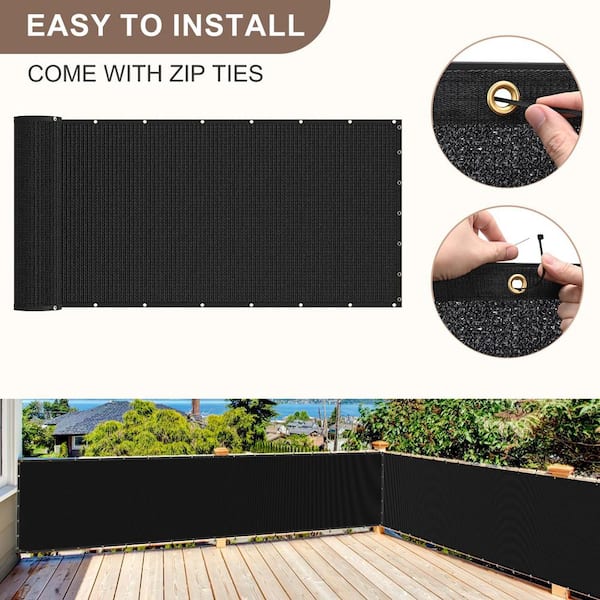 Justincity Black Plastic Mesh for Private Border Fencing 6