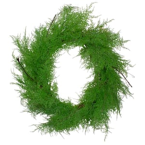 24 in. Brown and Green Unlit Cedar Artificial Christmas Wreath
