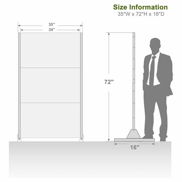 cadeninc 2.92 ft. x 6 ft. White Metal Privacy Screen with Fishbone Pattern