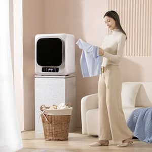 1.5 cu. ft. vented Front Load Electric Dryer in White with Sensor Dry and UV Function, Digital Touch Panel