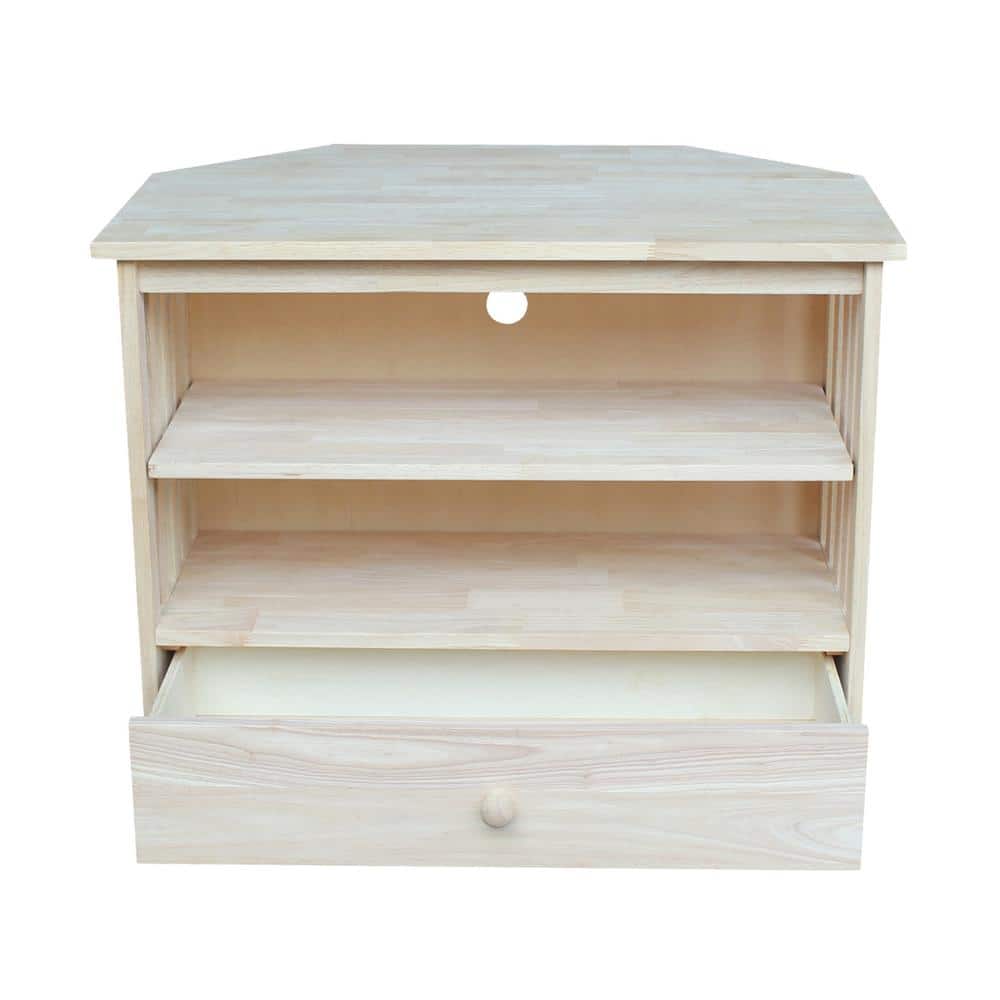 Solid Wood Unfinished Mission Corner TV Stand, 38"
