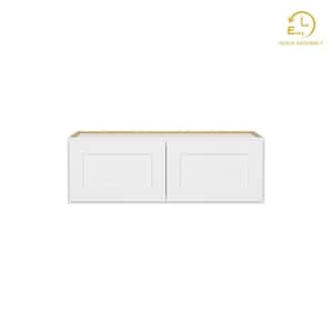 Easy-DIY 36 in. W x 24 in. D x 12 in. H Ready to Assemble Wall Refrigerator Kitchen Cabinet in Shaker White with 2-Doors