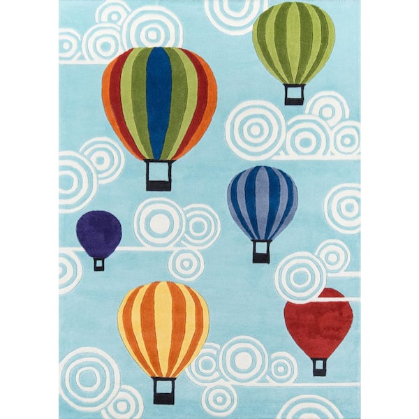 Momeni Caprice Hot Air Balloons Blue 2 ft. x 3 ft. Indoor Area Rug