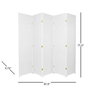 6 ft. White 5-Panel Room Divider