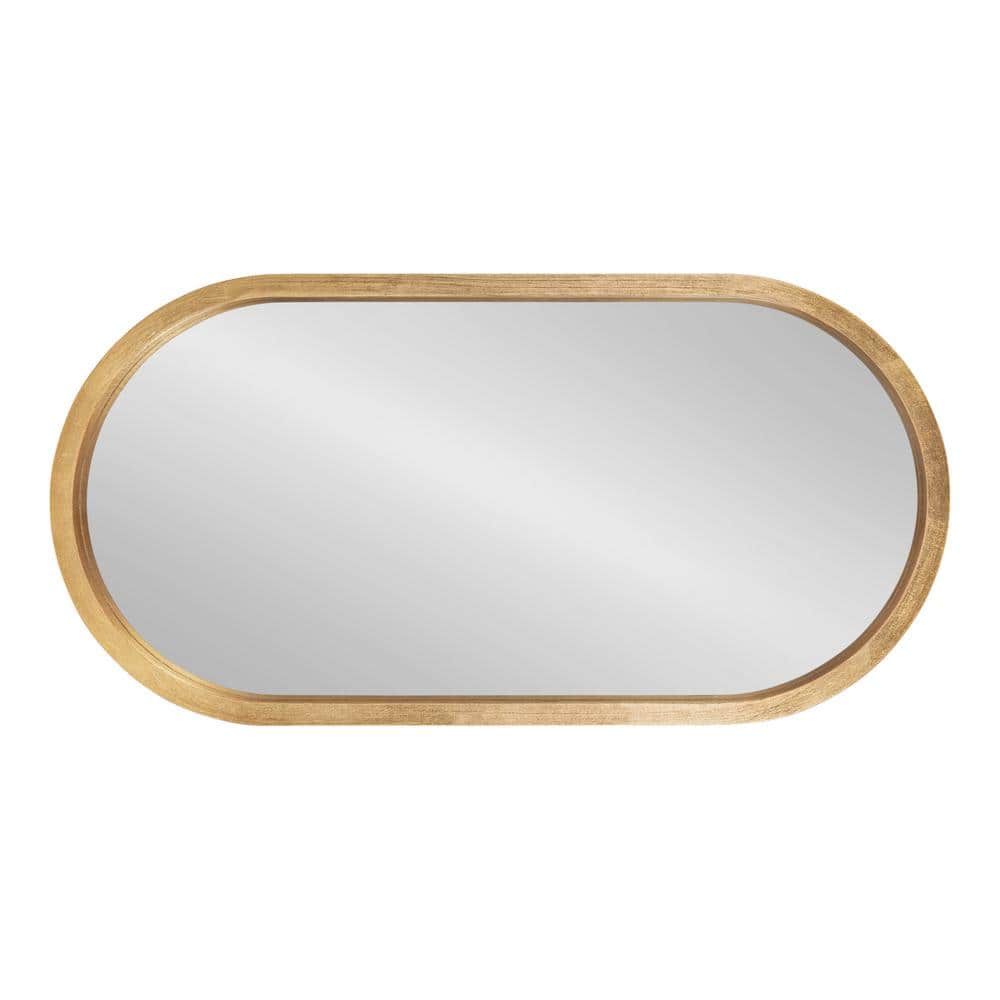 Travis Capsule Framed Full-Length Wood Mirror in Gold