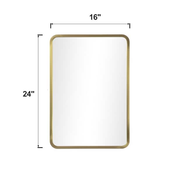 16-in x 24-in Surface/Recessed Mount Gold Mirrored Medicine Cabinet
