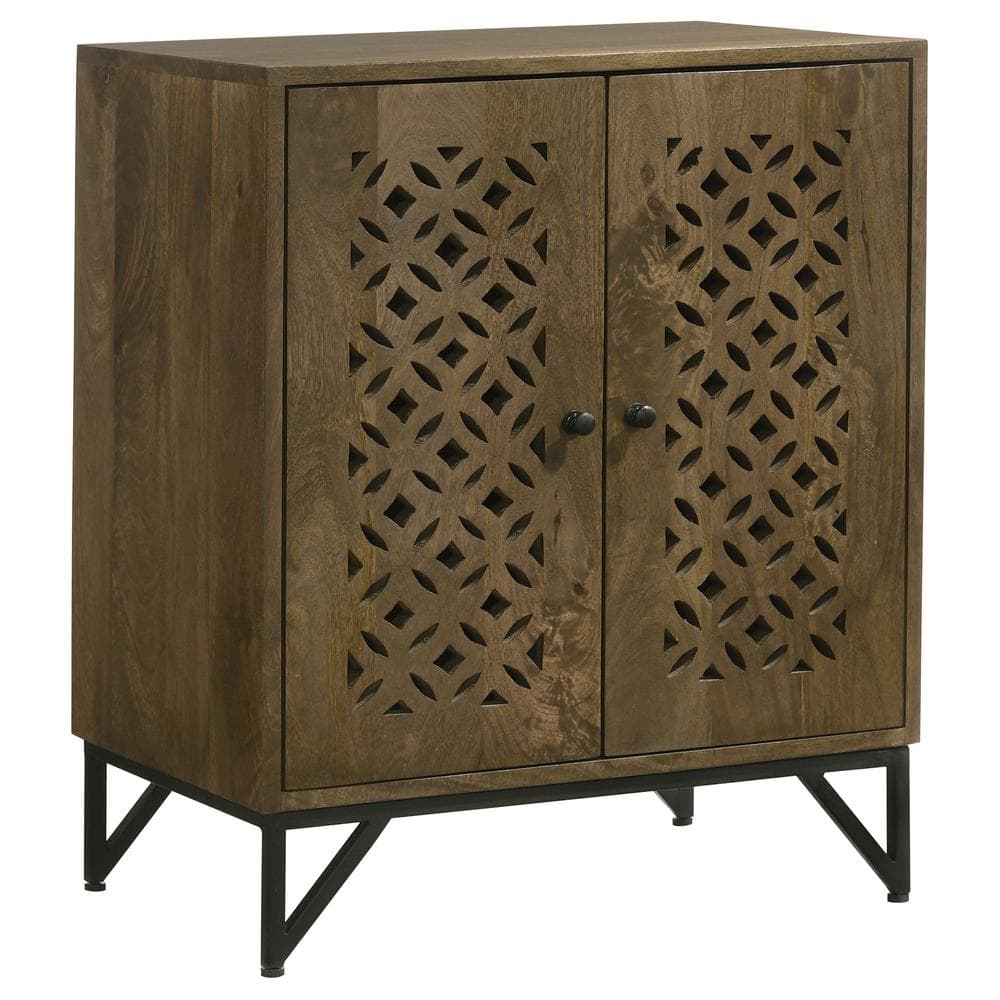 Zaria Brown Mango Wood Rustic Accent Cabinet