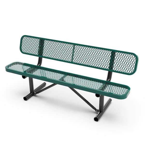 Unbranded Metal Outdoor Mesh Green Bench (33 in. x 23 in. x 72 in.)