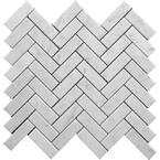 Apollo Tile White and Gray 11.7 in. x 13 in. Subway With Dots Polished ...