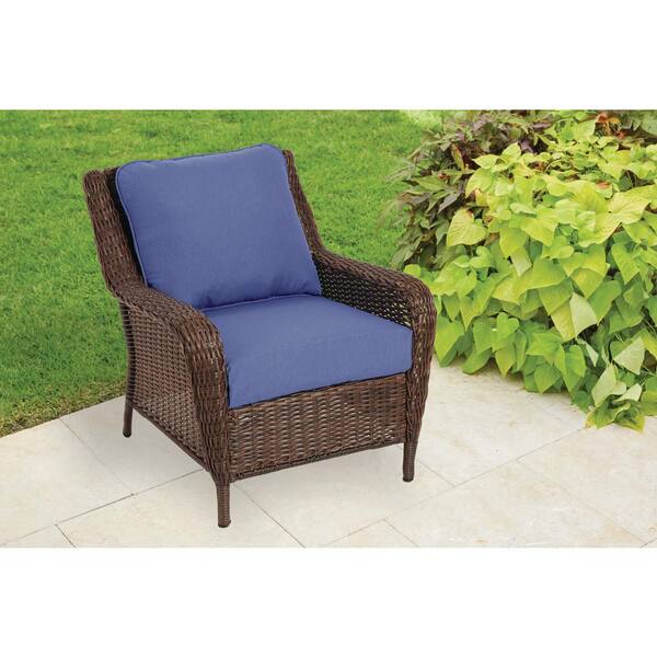 Hampton bay spring haven club chair outlet blue seat and back cushion set