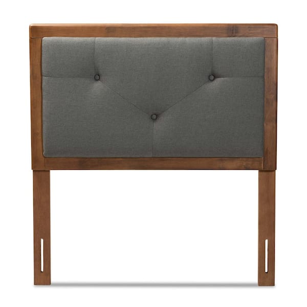 Baxton Studio Abner Dark Grey and Walnut Brown Twin Headboard 191