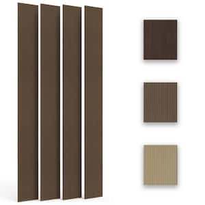 0.39 in. x 1 ft. x 8.5 ft. Walnut WPC 3D Vinyl Wall Paneling for Interior Wall Decor 4-Pack