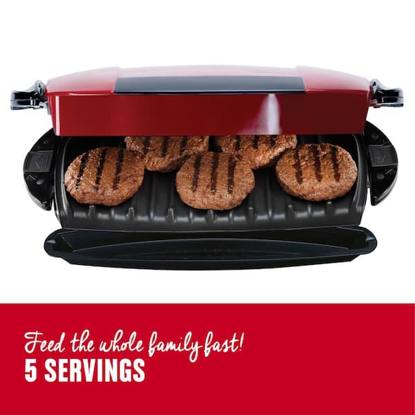 George Foreman - Red Indoor Grill with Removable Plates