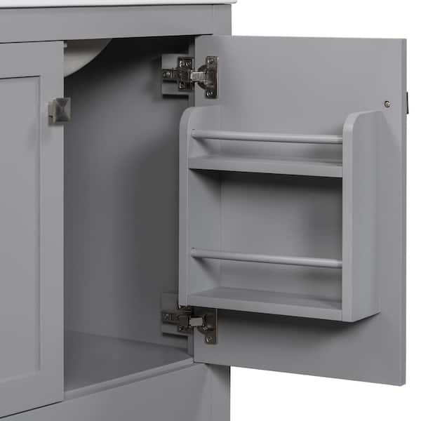 Virubi 30 in. W x 18 in. D x 34 in. H Bath Vanity in Gray with