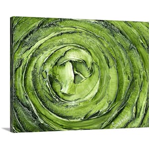 "Green Silver Abstract Art" by Susanna Shaposhnikova Canvas Wall Art
