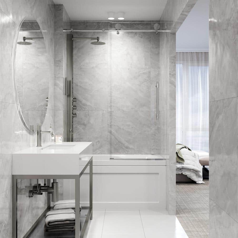 Elan Hart 60" Frameless Sliding Tub Door with Clear Glass