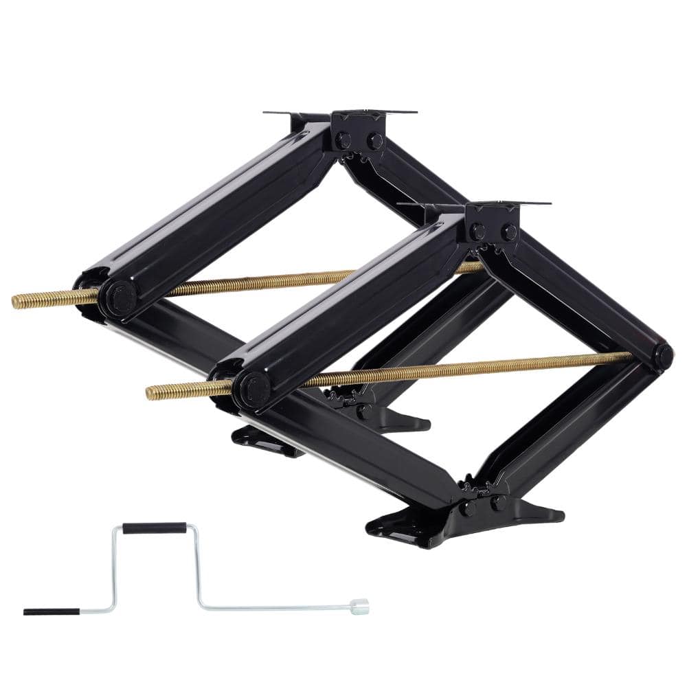 Black 10,000 lbs RV Scissor Jacks, 30 in Heavy-Duty Stabilizer Leveling Jacks, Set of 2 with Crank Handle price history on PriceWatchPro