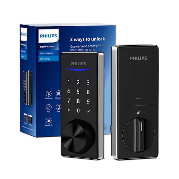 Satin Nickel Bluetooth Touchscreen Smart Deadbolt (Works with Many Smart Devices)