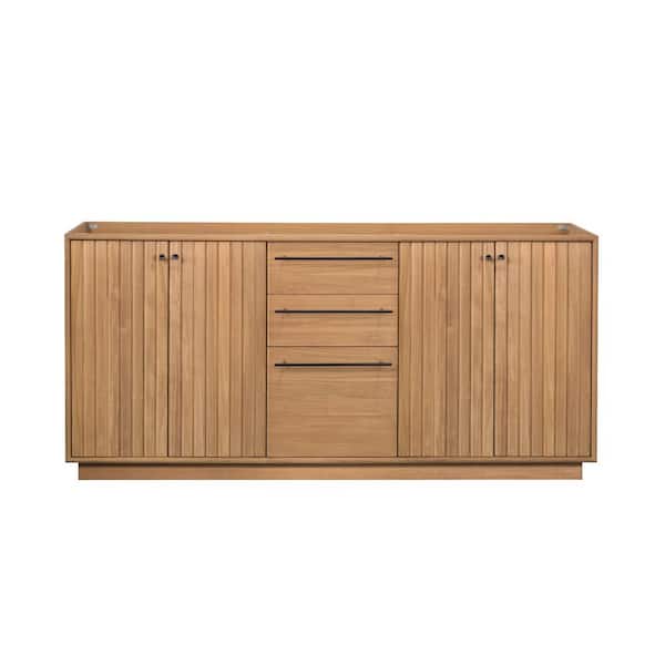 Parker 72 in. Bath Vanity Cabinet without Top in Natural Teak Assembled