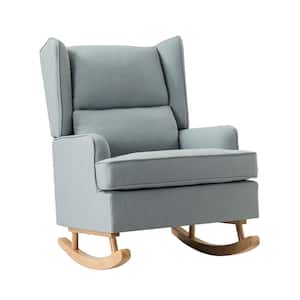 Andres Blue Rocking Chair with Solid Wooden legs