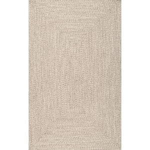 Lefebvre Casual Braided Tan 10 ft. x 13 ft. Patio Indoor/Outdoor Patio Area Rug