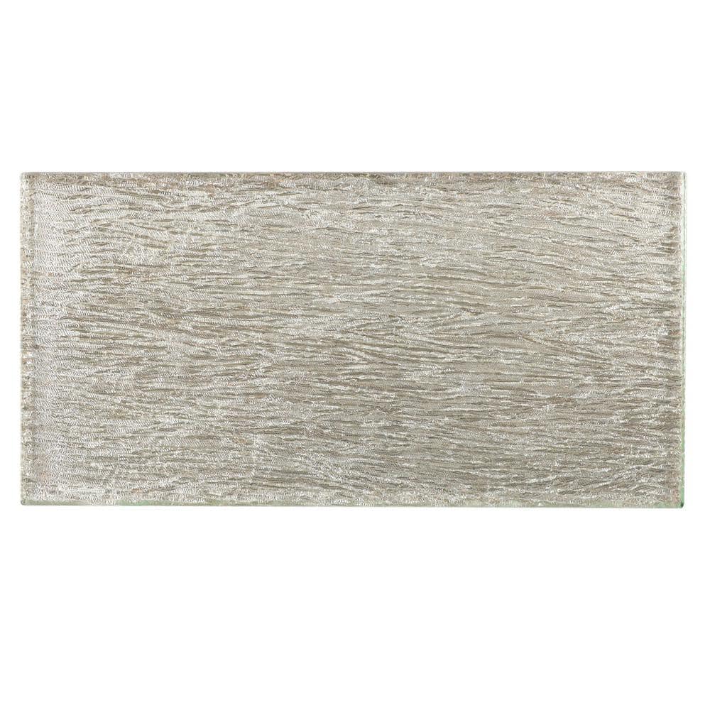 Salvatore Polished Gold Glass Subway Wall Tile 4-in x 8-in