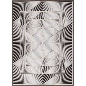 Fairmont Winnie Contemporary Geometric Pattern Grey 7 ft. 10 in. x 9 ft. 10 in. Glam Area Rug