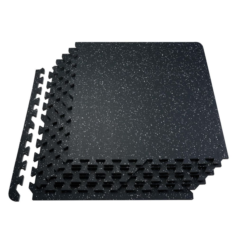 Gym Floor Mats, Black and White, 25 in. W x 25 in. L x 0.56 in. T, Rubber Top with Foam, Gym Flooring Mat, (48 sq. ft. ) price history on PriceWatchPro