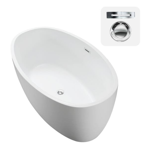Jolie 55 in. Acrylic Flatbottom Non-Whirlpool Soaking Bathtub in White Jolie 55 in. Acrylic Flatbottom Non-Whirlpool Soaking Bathtub in White