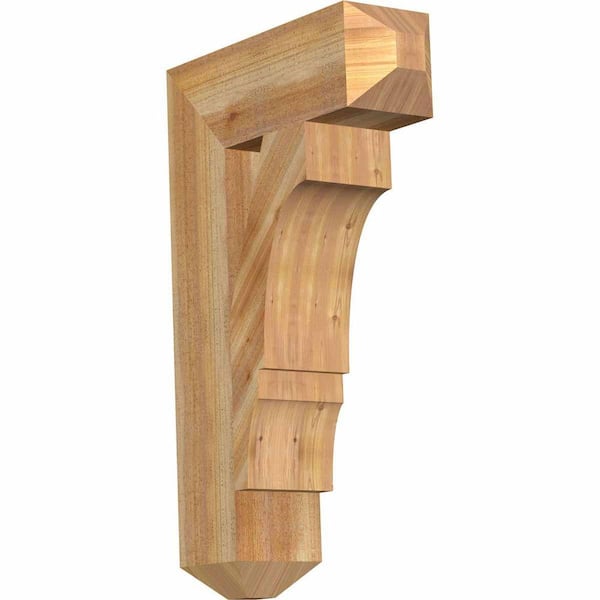 Ekena Millwork 6 in. x 32 in. x 20 in. Western Red Cedar Balboa Craftsman Rough Sawn Bracket