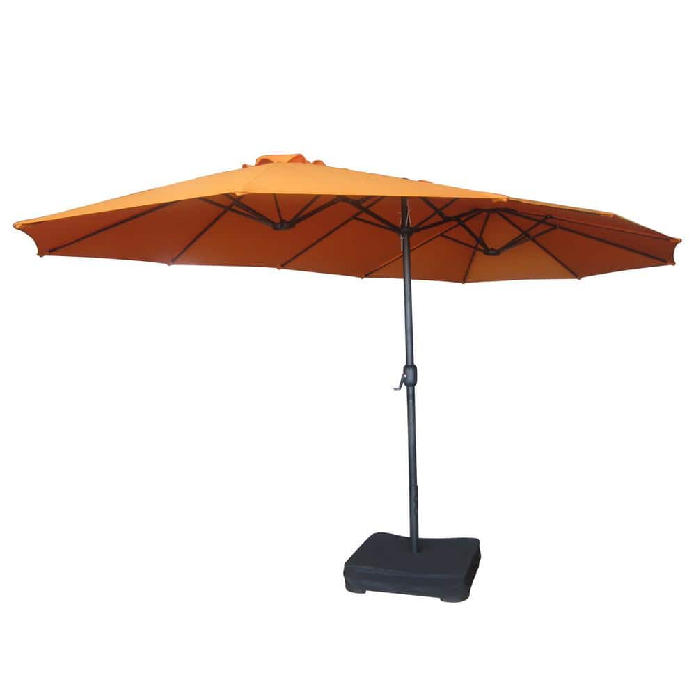 Tatayosi 15 ft. Market Patio Umbrella with base in Orange WF-H-WFS-015 ...