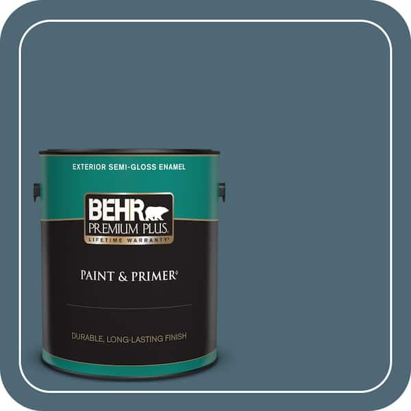 BEHR PREMIUM PLUS 1 gal. #S470-6 Shipwreck Semi-Gloss Enamel Exterior Paint & Primer