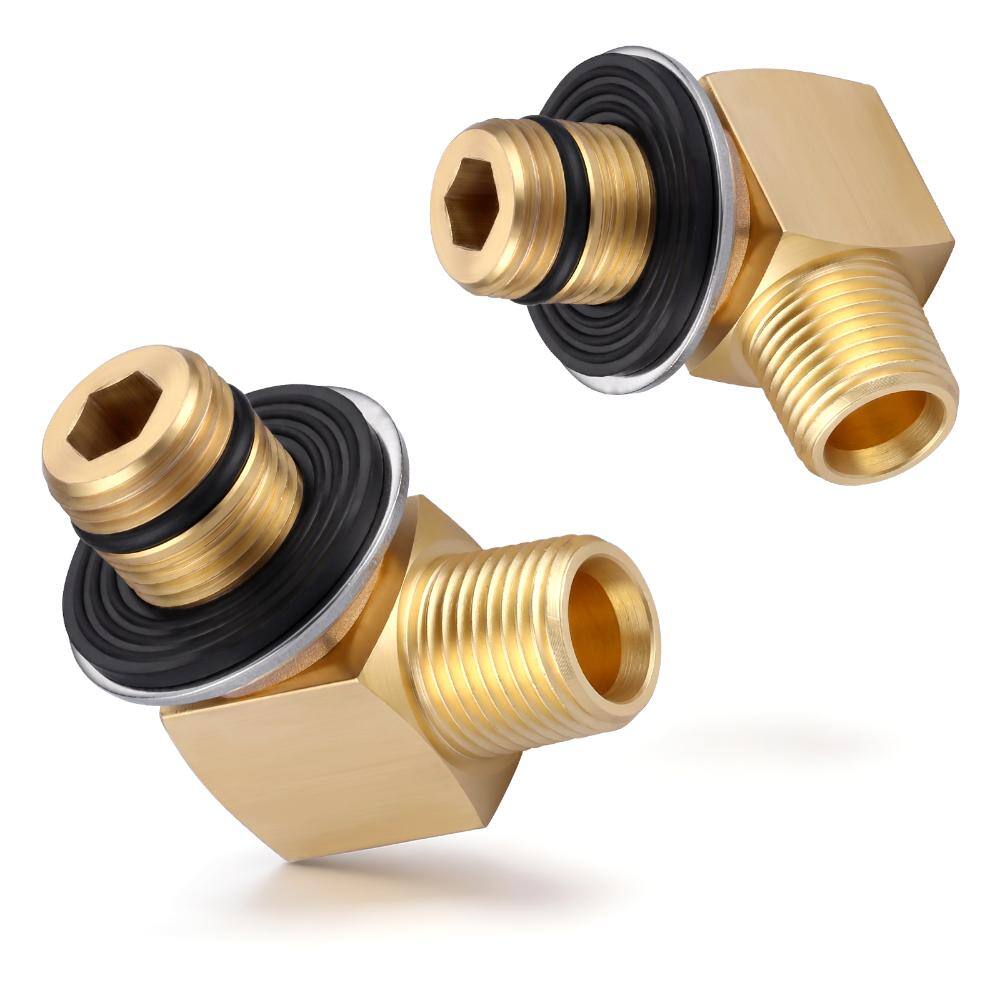 2-Pack 1/2 in. NPT Brass 90-Degree Wall Mount Faucet Elbow Adapters with Lock Nuts and Washers price history on PriceWatchPro