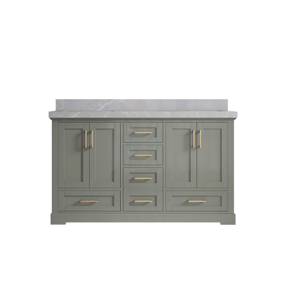 Willow Collections Boston 60 in. W x 22 in. D x 36 in. H Double Sink