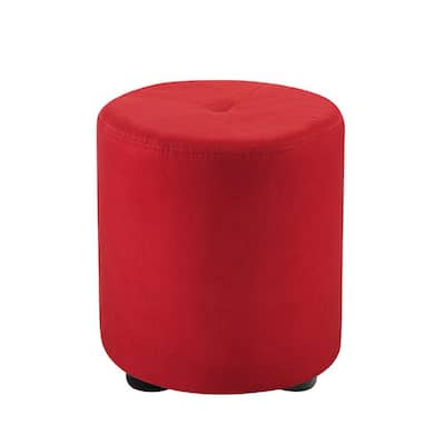 Red Ottomans Living Room Furniture, Round Red Ottoman