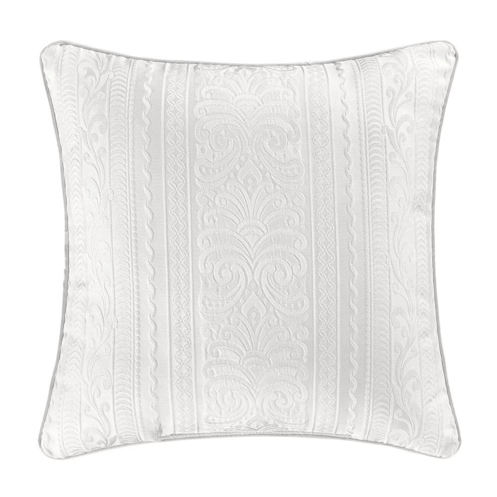 Serene Blue and White Square Polyester Throw Pillow 20" x 20"
